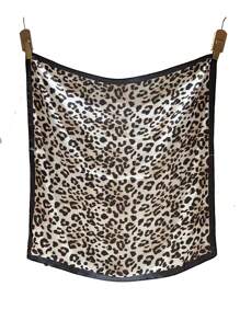 1pc 70X70CM Leopard Print Silk Scarf Bandana Headscarf Decoration Scarf Suitable For Daily Use - Multicolor - View 2