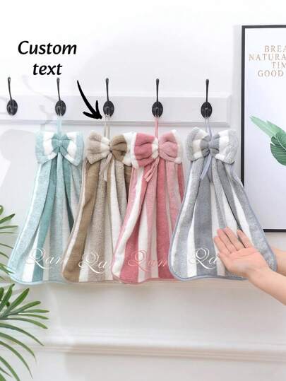 1PC Coral-Colored Microfiber Soft Quick-Drying Absorbent Cleaning Towel Embroidered With Personalized Patterns, For Use In Kitchen/Bathroom, Household Woolen Towel, Kitchen Accessory, Kitchen Towel, Table Decoration.