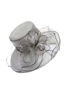 1pc Flower Mesh Sunshade Hat, Women Beach UV Protection Sun Hat, Organza Church Hat