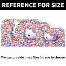 Sanrio 1 pièce Bannière décorative d'arrière-plan pour fête d'anniversaire avec chat boule de dessin animé mignon. Parfait pour décorer une salle de fête ou une chambre à coucher. Accessoires pour photobooth thème de dessin animé. Taille: 82,7 * 59,1 * 39,4 / 39,4 * 29,5 pouces