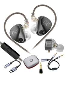 KZ Castor 全新原装 Harman 调谐低音增强监听耳机，HiFi 可调节音乐耳塞，被动式防噪，入耳式运动耳机，带麦克风 - Improved Bass With Mic - 查看 1