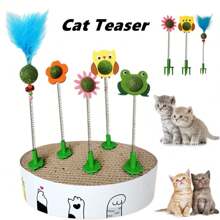 1PC Cat Mint Ball Spring Toy Funny Cat Scratching Board Rocking Spring Toy Cat Interactive Toy Pet Supplies ﻿