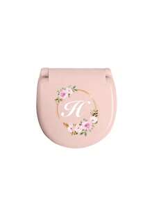 Flower Wreath Letters Sewing Tool Box With Pink Flower Initials, Letters A-Z, Perfect Gift For Beginners Sewing: 1 Portable Mini Sewing Set - Foldable, Diy Sewing Supplies And Accessories, Suitable For Travelers And Emergency Clothing Fixators, Mini Needle Box Portable Small Needle Bag Sewing Tool Combination Set Hotel Supplies(Pink)