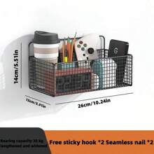1 件装墙壁置物架免打孔卧室浴室卫生间厨房壁挂式储物架易于安装无痕