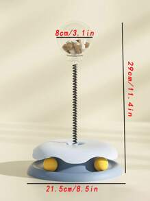 1pc Cat Snack Ball Feeder Toy With Spring Playplate, Self-Entertainment Cat Toy