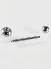 1PC Stainless Steel Shell Tongue Barbell Ring For Women Silvery Mix Color Shell Tongue Ring Piercing Jewelry - Steel - View 4