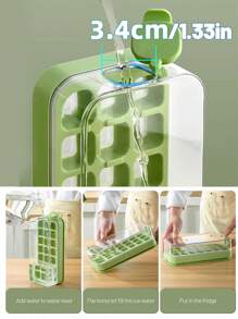 1pc Mold, Silicone Push-Type Ice Tray Ice Cubes, Home Ice Storage And Ice Box Artifact, Homemade With Lid, For Outdoor, Camping