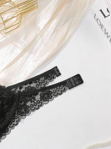 Viomisha 1 Piece Women's Halter Top Bra Sexy Lace Bra  Lace Bralette Triangle Cup Bra Backless Bra Back Buckle Shoulderless Halter Neck Underwear. - màu đen - Xem 7
