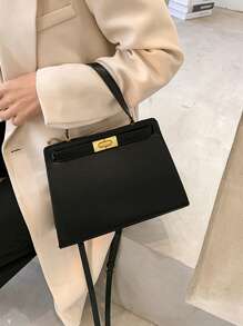 Black Elegant Handbag For Women, 2025 New Fashion High-End Luxury Niche Commuter Shoulder Bag With Large Capacity
