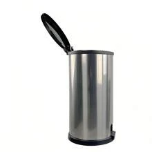 7.9 Gallon Trash Can, Plastic Rectangular Step Kitchen Trash Can, Silver