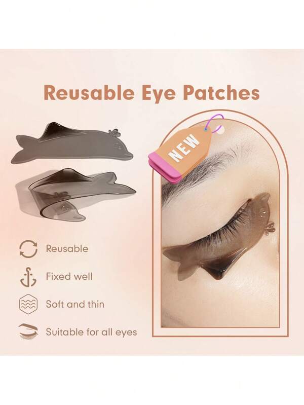 Libeauty 1 Pair Silicone Eyelash Pads,The Lovely Dolphins Modelling Lash Lift Pads,Soft And Thin,Easy To Use,Malleable Long,Fast Upper Hand,Super Elastic,Easy To Clean And Reusable,Suitable For Salon And Diy