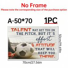 1pc Football Canvas Wall Art, Inspirational Soccer Quote Print, Frameless Sports Themed Decor For Boys Gym Bedroom Living Room - 12x16 Inch Motivational Poster, Gift For Football Enthusiasts Gifts Birthday Graduation