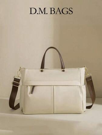 حقيبة كتف جديدة للموضة عصرية واسعة السعة، متعددة الحجرات، مقاومة للماء، يمكن ضبط الحزام، تحتوي على رغوة واقية للكمبيوتر المحمول والدفاتر، خفيفة الوزن، مناسبة للرحلات التجارية ومكتبة للموظفين وطلاب الجامعات والمسافرين اليوميين