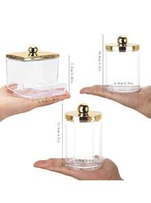 3 Packs Makeup Dispenser, Qtip Holder Dispenser Set, Medicine Bottle With Lid Storage Box For Swabs, Bath Salts, Makeup Pads, Hair Accessories