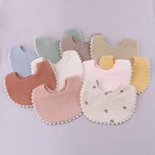 1pc Customized Embroidered Name Baby Bib, Decorative Drool Cloth, Great Gift For Baby Boys And Girls - Multicolor - View 4