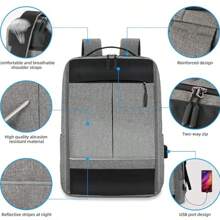 Sac à dos pour homme avec grand compartiment pour ordinateur portable de 15,6", plusieurs poches et port de chargement USB externe pour les voyages, le bureau ou un usage quotidien. Sac pour enseignant. Sac à dos pour cadeau de Noël d'hiver. Sac de voyage pour Thanksgiving, ordinateur, randonnée, randonnée, polyvalent, extérieur, portable.