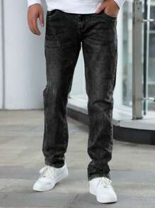 Men's Elastic Simple Daily Pockets Denim Jeans