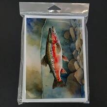 Trout Greeting Cards Pack Of 8 Blank Cards With Envelopes Whimsical A7 Size 5x7 Blank Note Cards