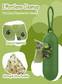 12pcs Dog Poop Bag Picker, Portable Dog Waste Bags With 1 Dispenser, Leak-Proof Pet Poop Bags, Suitable For All Kinds Of Pets At Home, Must-Have For Dog Walking