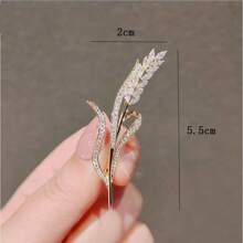 An Exquisite High-Grade Wheat Ear Zinc Alloy Brooch Suitable For Ladies To Wear Daily In Spring, Summer, Autumn And Winter Dress Accessories Pin For Clothes Bag Charm School Office Accessories Shirts Jacket Jewelry Christmas Halloween Clothes Pin Funny Cute Teacher Gifts Costume Accessories Bag Charms - Gold - View 5