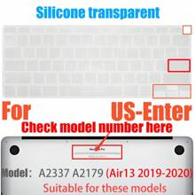 SDYIGOE 键盘保护套适用于 Macbook Air 13 英寸 2022 2021 2020 版 A2337 M1 A2179 带触控 ID 防水保护硅胶皮 - For Model:A2337 M1 A2179 Air13inch - 查看 17
