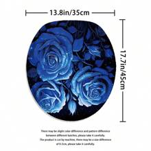 4 件蓝玫瑰浴帘套装、精致装饰浴帘、艺术装饰浴帘、浴室装饰浴帘、防水面料浴室装饰帘 12 个挂钩、防滑浴垫、马桶垫套装、浴室垫、马桶座垫、防滑 U 型垫、12 个挂钩浴帘、70.8 英寸 X 70.8 英寸秋季装饰浴室配件返校 - 彩色 - 查看 8