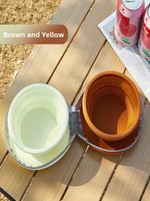 宠物用品，户外便携碗，硅胶折叠碗，外出便携，猫碗狗碗，宠物饮水碗，双碗，宠物碗。宠物食碗 - 彩色 - 查看 7