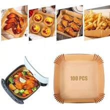 100PCS Air Fryer Liners Disposable Paper 6.3' Non Stick For Roasting Baking UK - 100pcs - View 4