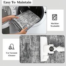 Moderner Teppich, moderner Teppich für den Innenbereich, waschbarer Teppich, karierter Teppich für Wohnzimmer, Schlafzimmer, Nachttisch, Badezimmer, rutschfeste Unterseite, Beige/Hellgrau/Dunkelgrau, Heimdekoration