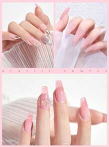 120g/4.23oz 裸色亚克力粉，专业亚克力指甲延长粉，大容量，适合指甲造型和持久效果，无需灯，亚克力按压指甲 - 淺粉色 - 查看 7