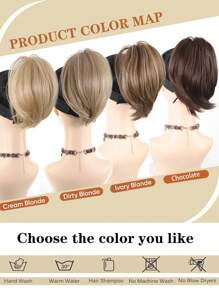 短直爪夹马尾辫接发，凌乱假发髻爪夹发片，女士凌乱发髻发圈，女孩（棕色混合灰金色） - 彩色 - 查看 3