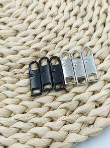 3pcs/6pcs Black Metal Zipper Pull Replacements, Detachable Quick Fix Repair Kit For Sewing And Knitting Supplies - Black - View 6