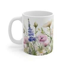 Beautiful Wildflowers Flower Mug - 11oz, Pretty Floral Mug, Pretty Flower Mug, Wildflower Theme, Nature Theme, Flower Theme, Pretty Mug11oz Ceramic Coffee Mug - Valentine's Day, Birthday,Woman's Day Gift, Easter Day Gift Idea For Dad Mom Friends Girlfriend Boyfriend - default - View 3