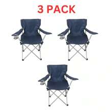 Juego De 3 Sillas Plegables Para Camping Y Playa, Dise?O Compacto Y Portátil, Color Azul - Default - View 1