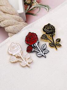 1 pieza Broche elegante con forma de rosa de aleación, accesorio versátil de alta gama, regalo festivo