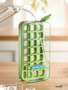 1pc Mold, Silicone Push-Type Ice Tray Ice Cubes, Home Ice Storage And Ice Box Artifact, Homemade With Lid, For Outdoor, Camping