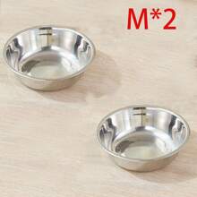 1 pièce/2 pièces Bol en acier inoxydable pour chat/chien, bol pour nourriture et eau pour animaux de compagnie, anti-dérapant et anti-morsure, durable
