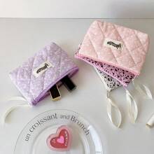 Simple Splashed Ink Cloth Storage Bag Student Portable Makeup Handbag Cosmetic Lipstick Bluetooth Earphone Storage Pouch