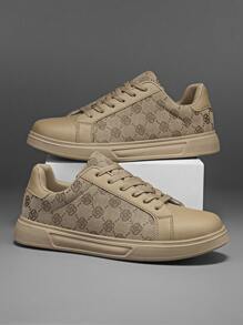Zapatillas deportivas casuales de estilo de moda para hombres con estampado floral aleatorio y bloques de color, livianas de corte bajo con puntera redonda y cordones, para parejas y adolescentes que practican skate