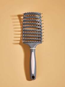 1pc Large Ventilated Hair Straightening Brush, Women's Thick Long Curly Hair Paddle Brush, Quick Drying Straight Hair Stylist Volumizing Brush, Anti-Static Curved Styling Tool, Suitable For Dry & Wet Gray Hair, Hair Brush, Hairdressing Tool, Hairdressing Product And Accessory, Suitable For Barbershop, Beauty, Back To School Season - Grey - View 2