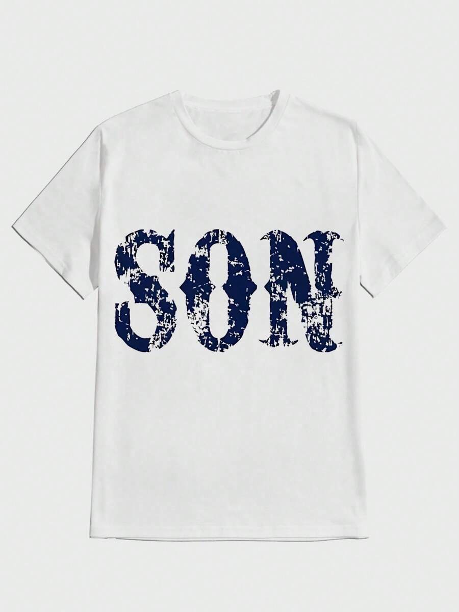 Camiseta blanca casual de algodón puro y pesado con estampado digital de Sons of Anarchy - Blanco - Ver 1