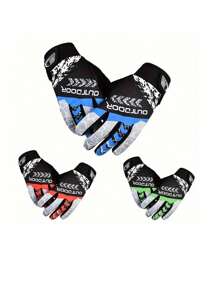 1 双骑行手套，兼容触摸屏，轻便，透气，防滑，适合骑摩托车和自行车 - 彩色 - 查看 10