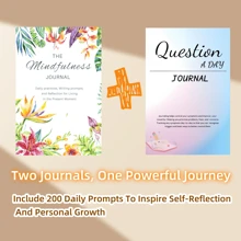 100天情緒健康日記-大學規格的記錄本，適用於自我照顧和正念-每日問題提示日記，配有男性和女性特別正念功能 - 彩色 - 查看 8