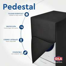 Funda Para Lavadora/Secadora de Carga Frontal con Pedestal con Cierre (Protector impermeable) - Negro - Ver 3