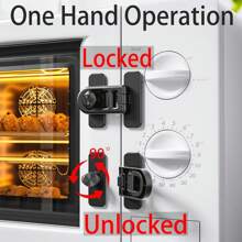 1/2/4pcs Locks, Cabinet Locks, Refrigerator Locks - Easy Install, No Tools Needed, Black & White, Childproof Security Locks Without Power Or Battery - Multicolor - View 4