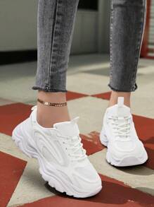女士透气软底厚底运动鞋，防滑运动休闲旅游鞋