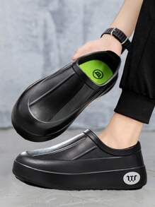 W 1 Pair Unisex Waterproof Anti-Slip Oil-Resistant Wear-Resistant One-Touch Chef Shoes, Suitable For Kitchen, Hotel, Food Factory