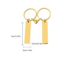 Custom Engraved Metal Keychain, New Personalized Simple Couple Gift Keychain Pendant Mirror Stainless Steel Long Heart Cute Style Accessories, Couple's Day Gift, Holiday Gift