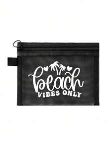 Maestra 网眼化妆包 口红和气垫粉扑收纳 便携式化妆包，椰子树，心形图案 夏威夷风格 透明收纳包 盥洗包 旅行袋，化妆包 化妆包 护肤包 盥洗包 - 彩色 - 查看 14