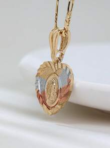 Fashion Jewelry Three-Color Virgin Mary Pendant Necklace Waterproof Gold-Plated Heart Necklace Women's Gift Valentine's Day, Mom, Mother's Day Gift - Three-color Pendant Necklace - View 3